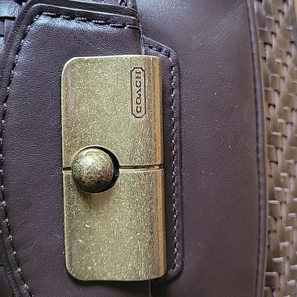 Coach brown leather satchel messanger crossbody bag - Picture 2 of 8